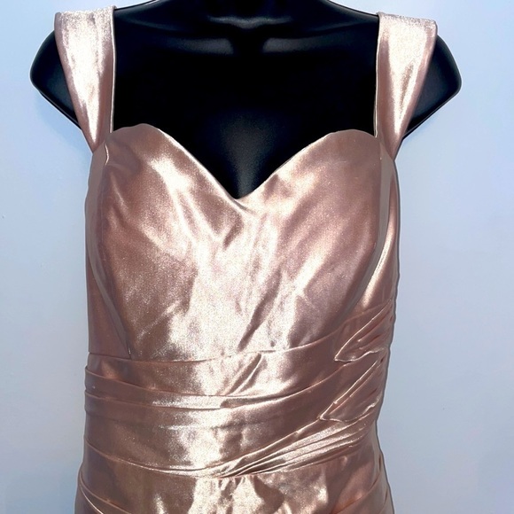 Prom/Bridesmaid Dress Off-the-Shoulder Ruched Sleeveless Sweep/Brush Train Dress - Picture 1 of 11